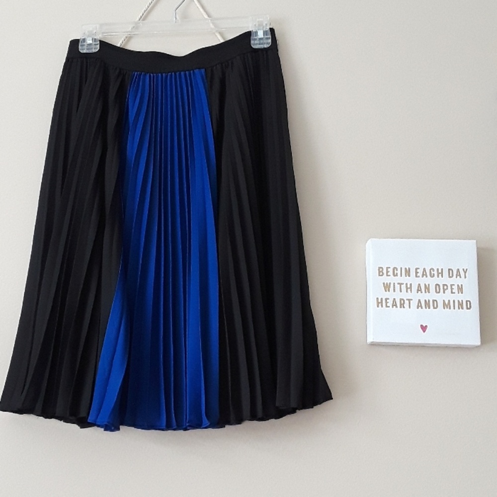 Blue and black midi skirt
